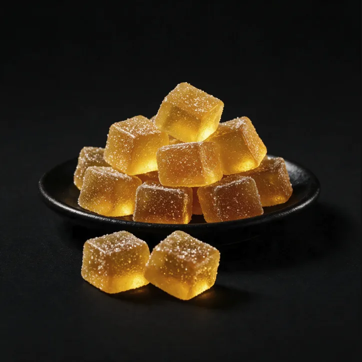 Cannabis gummies on dish